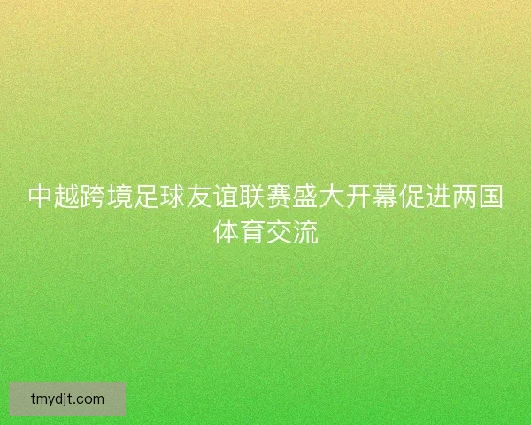 中越跨境足球友谊联赛盛大开幕促进两国体育交流 中越跨境足球友谊联赛盛大开幕促进两国体育交流