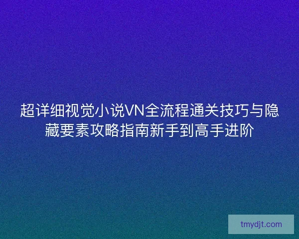 超详细视觉小说VN全流程通关技巧与隐藏要素攻略指南新手到高手进阶